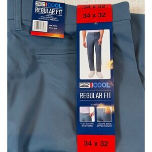 NWT 32 Degrees Cool Mens Regular Fit Stretch Pants Blue 34x32 NWT Gorpcore Golf